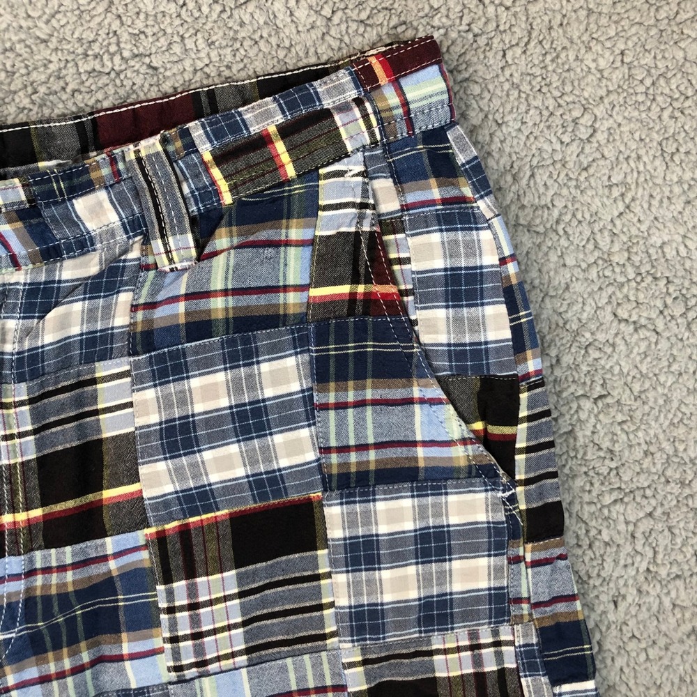 Izod Luxury Sport Mens 34 Patchwork Plaid Shorts Multicolor Preppy Cotton 8 - Picture 5 of 7